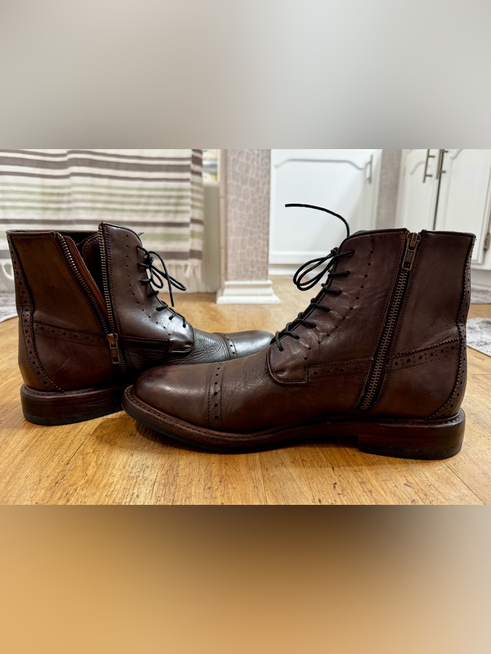 Frye Murray Leather Lace-Up Boots Brown Men’s Size 10.5 - Rare and discontinued - Picture 9 of 13